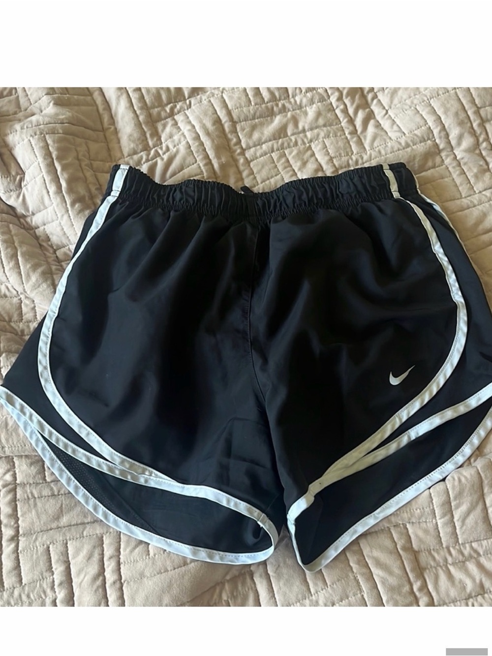 Nike Women’s Black Athletic Shorts with White Piping